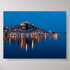Sibenik in der blauen Stunde Poster