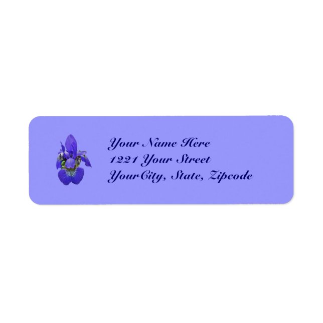Siberian Blue Iris Address Label (Vorne)