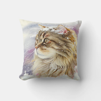 Siberian Cat Throw Kissen