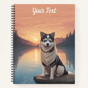 Siberian Husky am See Notizbuch