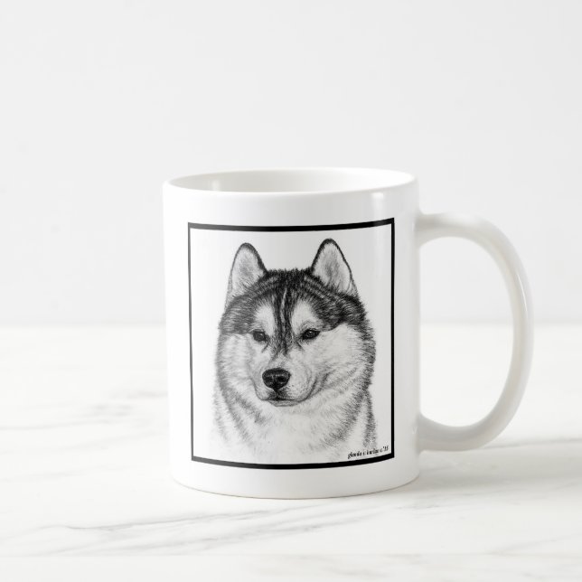 Siberian Husky Art von Glenda S. Harlan Kaffeetasse (Rechts)
