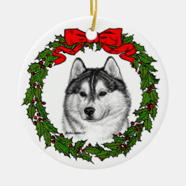 Siberian Husky Art von Glenda S. Harlan Keramik Ornament