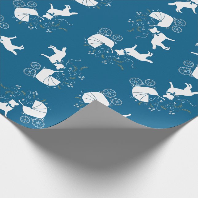 Siberian Husky Baby Shower Geschenkpapier (Ecke)