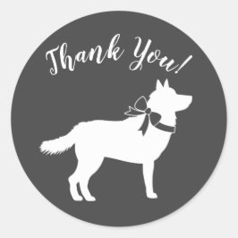 Siberian Husky Baby Shower Runder Aufkleber