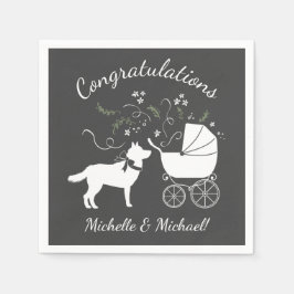 Siberian Husky Baby Shower Serviette