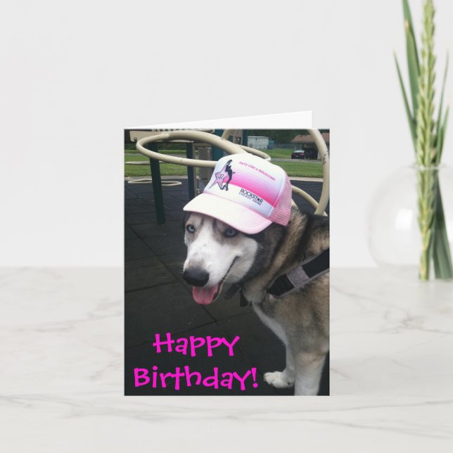 Siberian Husky Birthday Card Karte (Vorderseite)