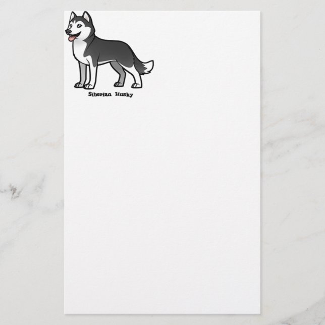 Siberian Husky Briefpapier (Vorderseite)