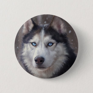Siberian Husky Button