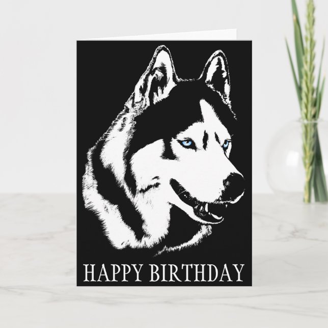 Siberian Husky Card / Alaskan Malamute Card Karte (Vorderseite)