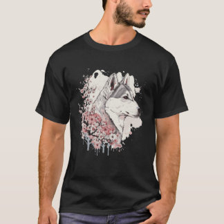 Siberian Husky Cherry Blossom Dog Breed Japanese S T-Shirt