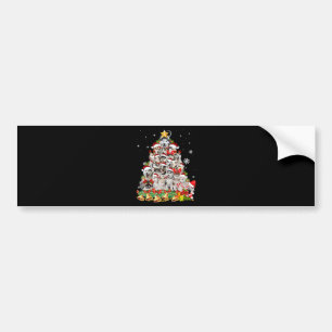 Siberian husky christmas tree lights Dog Xmas Autoaufkleber