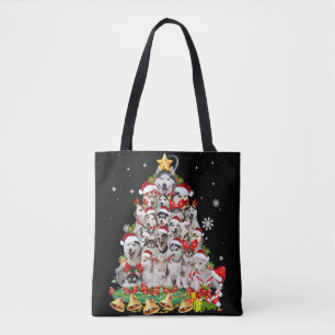 Siberian husky christmas tree lights Dog Xmas Tasche