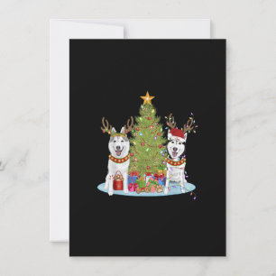 Siberian Husky Christmas Tree with Presents Einladung