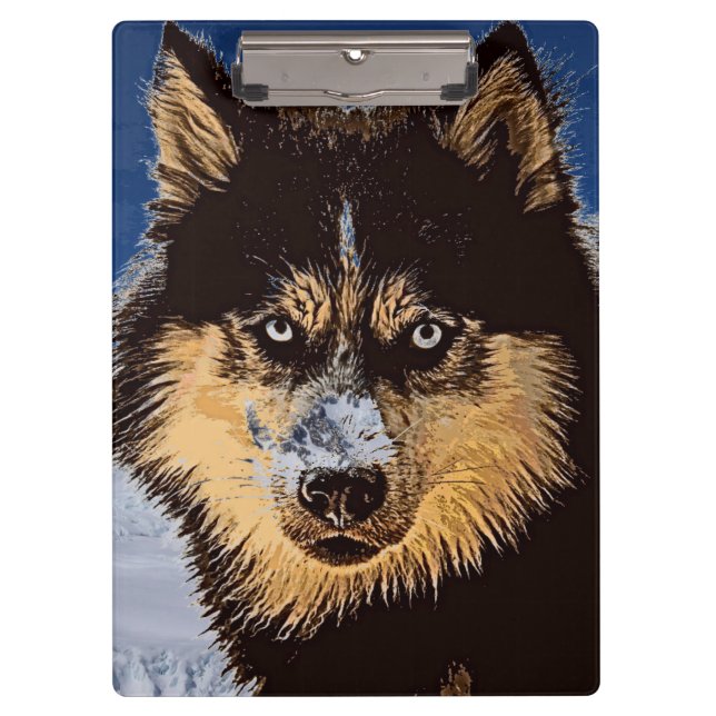 Siberian Husky Clipboard Klemmbrett (Vorderseite)