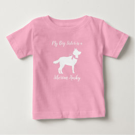 Siberian Husky Dog Baby Dusche Puppy Pink Girl Baby T-shirt
