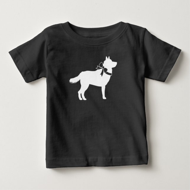 Siberian Husky Dog Baby Dusche Welpe Gray Baby T-shirt (Vorderseite)