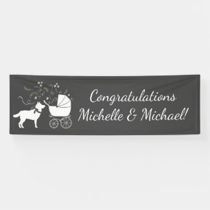 Siberian Husky Dog Baby Dusche Welpe Gray Banner