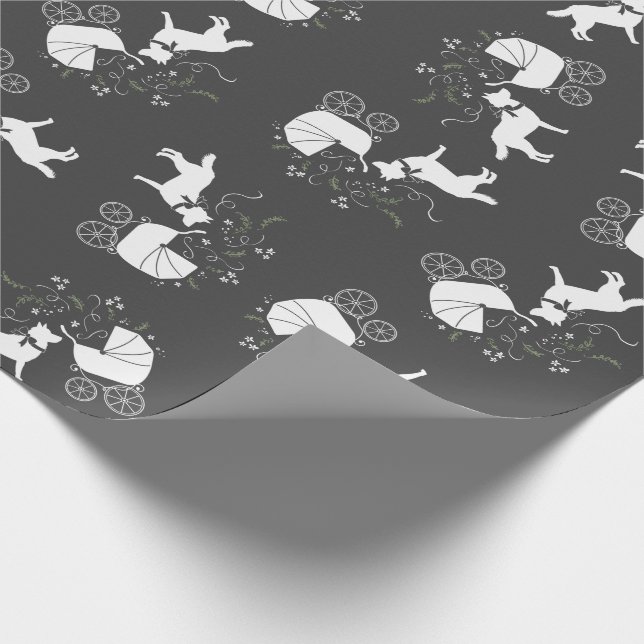 Siberian Husky Dog Baby Dusche Welpe Gray Geschenkpapier (Ecke)
