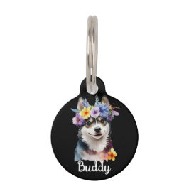 SIBERIAN Husky Dog Blume Haustiermarke