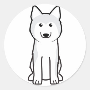 Siberian Husky Dog Cartoon Runder Aufkleber