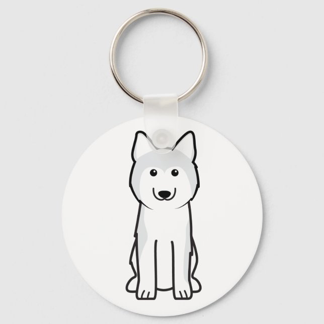 Siberian Husky Dog Cartoon Schlüsselanhänger (Vorderseite)