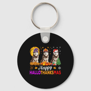 Siberian Husky Dog Halloween Weihnachtsdank Schlüsselanhänger