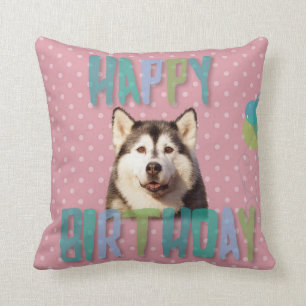 Siberian Husky Dog Happy Birthday Kissen