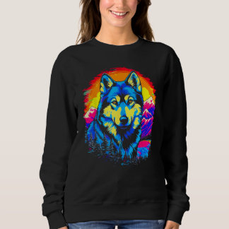 Siberian Husky Dog Mountains Sweatshirt