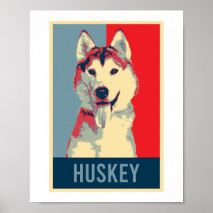 Siberian Husky Dog Portrait Pop Art Poster