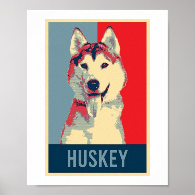 Siberian Husky Dog Portrait Pop Art Poster (Vorne)
