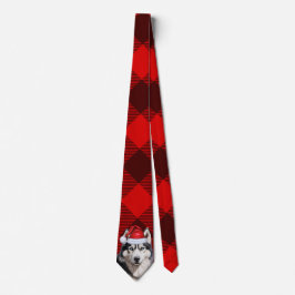 Siberian Husky Dog Red Buffalo Karierte Weihnachte Krawatte