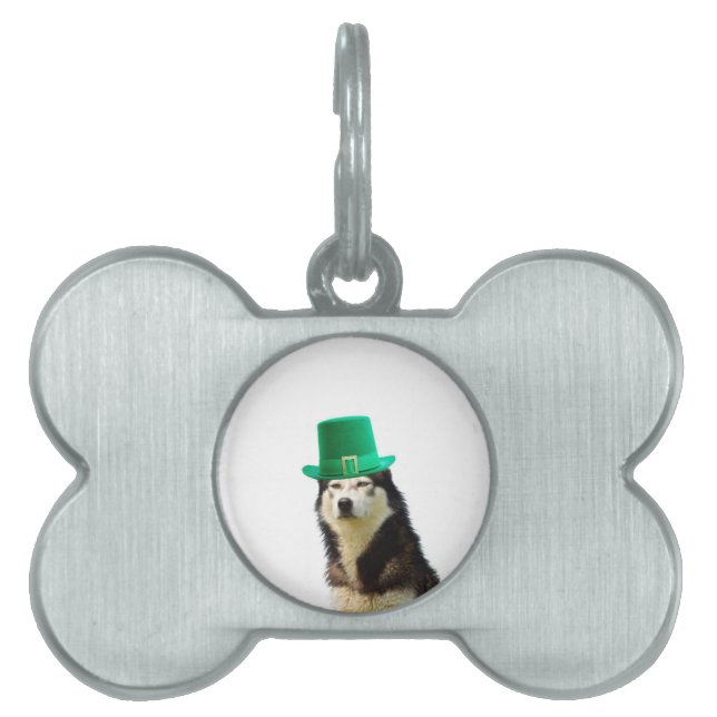 Siberian Husky Dog St. Patrick's Day Tiermarke (Vorderseite)