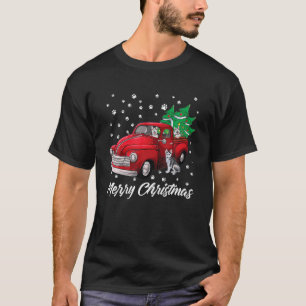 Siberian Husky Dog Weihnachten Red Truck Merry Xma T-Shirt