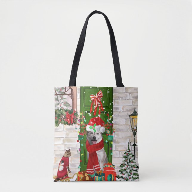 Siberian Husky Dog Weihnachten Tasche (Vorderseite)