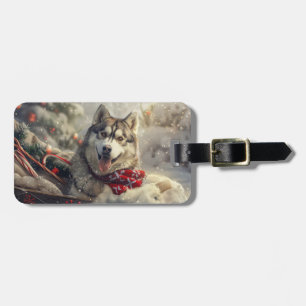 Siberian Husky Dog Weihnachtsfest Gepäckanhänger