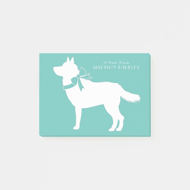 Siberian Husky Doppy Puppy Malamut Post-it Klebezettel (Vorderseite)