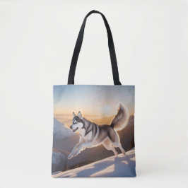 Siberian Husky Elegante Leinwand Tasche