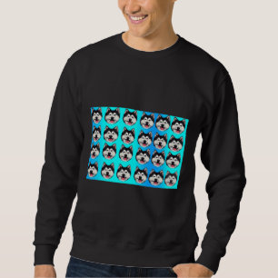 Siberian Husky Funny Funny Face Maske Husky Hunde Sweatshirt