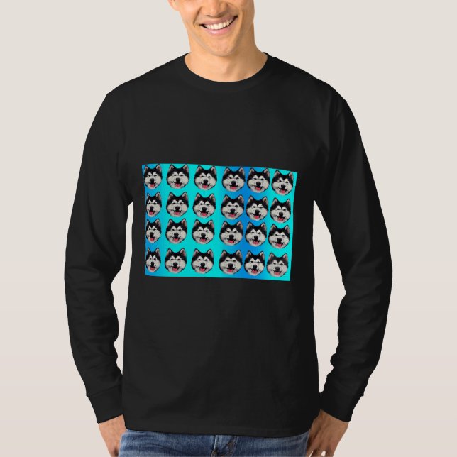 Siberian Husky Funny Funny Face Maske Husky Hunde T-Shirt (Vorderseite)