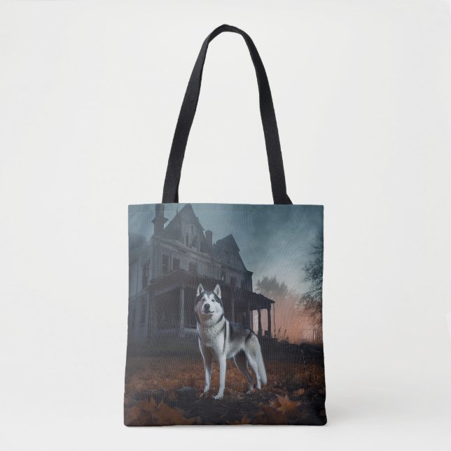 Siberian Husky Halloween Beängstigend Tasche (Vorderseite)