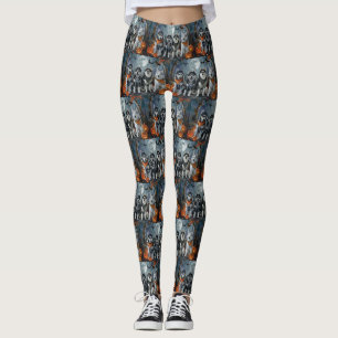 Siberian Husky Halloween Spooky Leggings