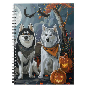 Siberian Husky Halloween Spooky Notizblock