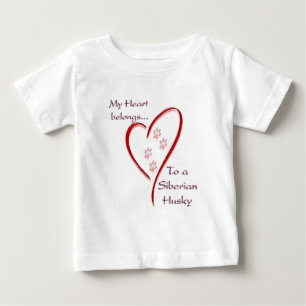 Siberian Husky Heart Belongs Baby T-shirt