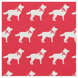 Siberian Husky Hund Silhouette Pet Red Stoff