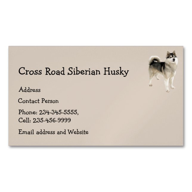 Siberian Husky Hund Tier Magnetische Visitenkarte (Vorderseite)
