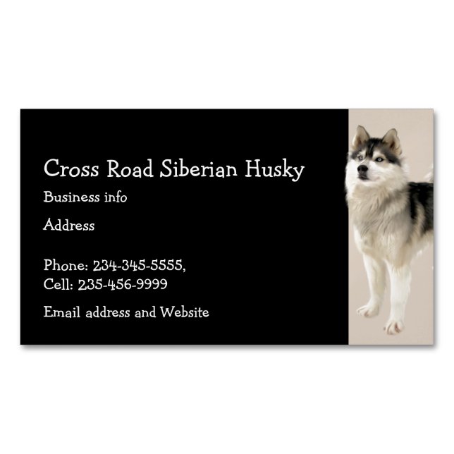 Siberian Husky Hund Tier Magnetische Visitenkarte (Vorderseite)