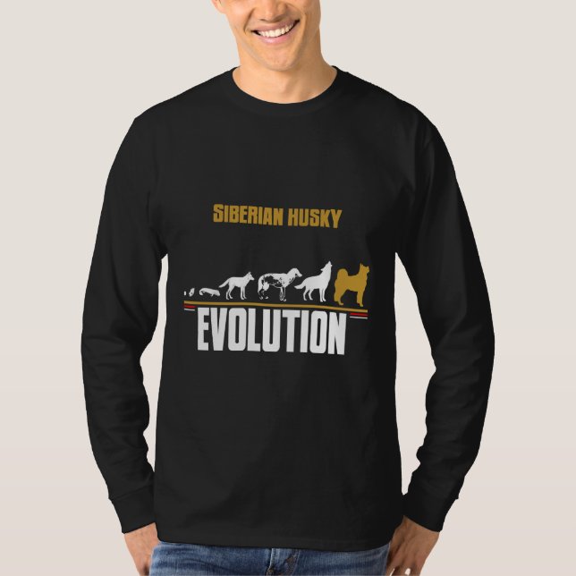 Siberian Husky Hunde Evolution T-Shirt (Vorderseite)