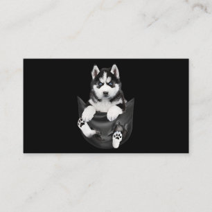 Siberian Husky In Pocket Puppy Visitenkarte