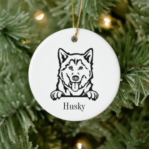 Siberian Husky Keramik Ornament