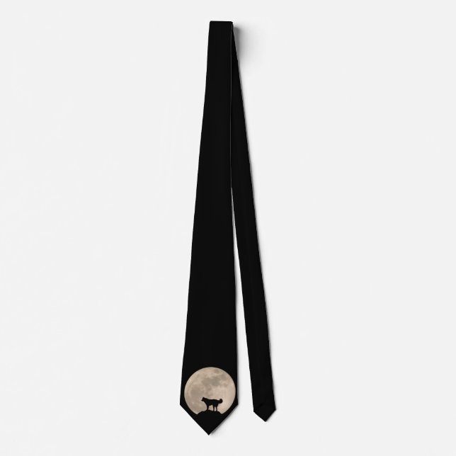 Siberian Husky Krawatte Stilvoll Husky Moon Neckti (Vorderseite)